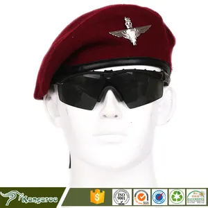 Wholesale Custom uniform headwear Types Of maroon wool Beret