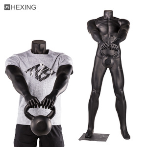 Maniquí deportivo <span class=keywords><strong>para</strong></span> hombre, pantalla de <span class=keywords><strong>ropa</strong></span> de talla grande, usado, color negro - Product Image 4