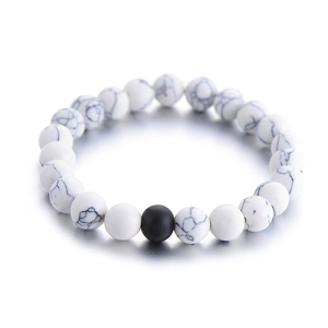2Pcs/Set Couples Distance <strong>Bracelet</strong> Classic Natural Stone White and Black <strong>Yin</strong> <strong>Yang</strong> Beaded <strong>Bracelets</strong> for Men Women Best Friend Hot - Product Image 5