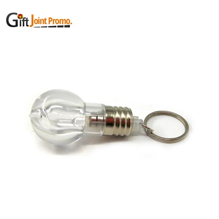 Customized Led Bulb Key Chain Mini lED Flash Light Bulb Keychain