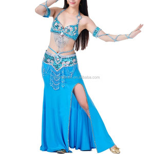 Nuevo Conjunto de Disfraz de Danza del Vientre BestDance, Top, Cinturón, Falda, Vestido, Carnaval de Río, <span class=keywords><strong>Bollywood</strong></span>, 3 Piezas - Product Image 4