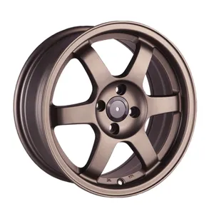 Bronskleur 14 15 16 17 Inch 4*100 5*114.3 Aftermarket Lichtmetalen Aluminium Auto Wielen Velg