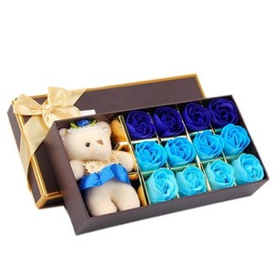 Confezione Regalo con 12 Fiori <span class=keywords><strong>di</strong></span> Sapone + Orsacchiotto, <span class=keywords><strong>Rose</strong></span> Creativi per Festa della Mamma e <span class=keywords><strong>San</strong></span> <span class=keywords><strong>Valentino</strong></span> - Product Image 2