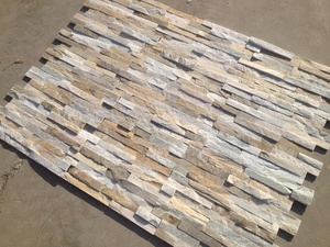 Geel Kwartsiet Natuurlijk Decoratief Stenen Fineer Wandpaneel Culturele Leisteen Uitstekende Erosiebestendigheid Zuur Antacidum Resistent - Product Image 3