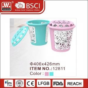 Haixing New Design <strong>Plastic</strong> <strong>Laundry</strong> <strong>Basket</strong> Storage with Lid <strong>Popular</strong> <strong>Basket</strong> Double Color 12811 - Product Image 3