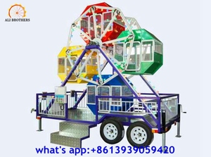 Petite roue de carrousel mobile pour enfants, roue de carrousel portable avec remorque à vendre - Product Image 4