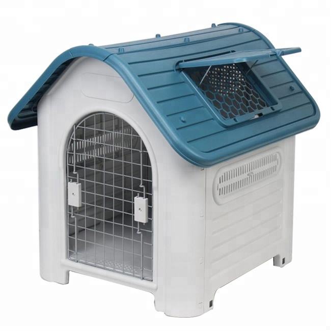 Dog Kennel with Metal Door and Window in Roof Plastic Kennel with Button  Closure