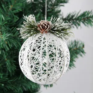 China supplier handmade white pendant ball Christmas tree decoration set