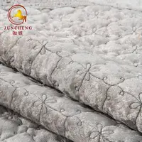 Heavy weight quilted upholstery velour anti-slip fabric for sofa