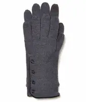Женские вязаные перчатки из 100% шерсти с кожаной отделкой