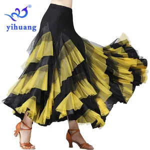 Women Adult Standard Dance Competition Dress Ballroom Skirt Long Performance