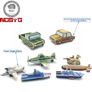 Nosto BSCI Certified Factory Collectible Toys Gifts & Premiums Variety 3D Puzzle 16 Figurines Ship, Robot, Plane, Tank