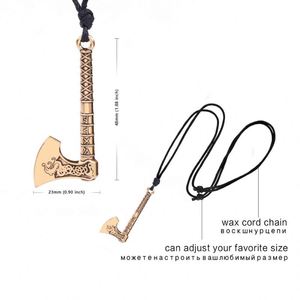 Vintage Norse Viking Dragon Amulet Runes Axe Pendant <strong>Pagan</strong> <strong>Jewelry</strong> for Wedding Occasions - Product Image 6