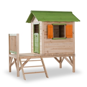 Alta paso techo verde y naranja ventana madera cubby <span class=keywords><strong>casa</strong></span> playhouse para niños - Product Image 1