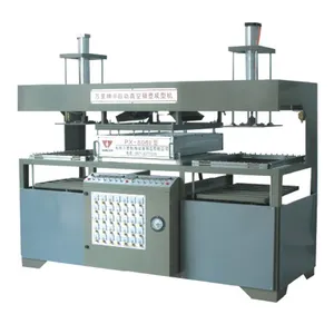 Semi automatic double head working station pvc lid forming machine