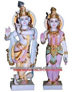 Statue de dieu décorative en marbre sur pied - Product Image 1