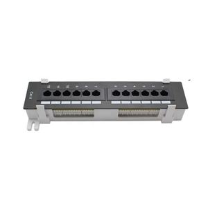Support entièrement chargé à montage mural UTP Rj45 10 pouces 1U 12 ports Cat6 12 ports Panneau de brassage - Product Image 1