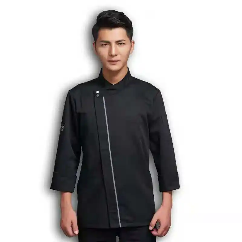Jaqueta de chef de manga curta, casaco de chef uniforme de chef de manga curta 2020