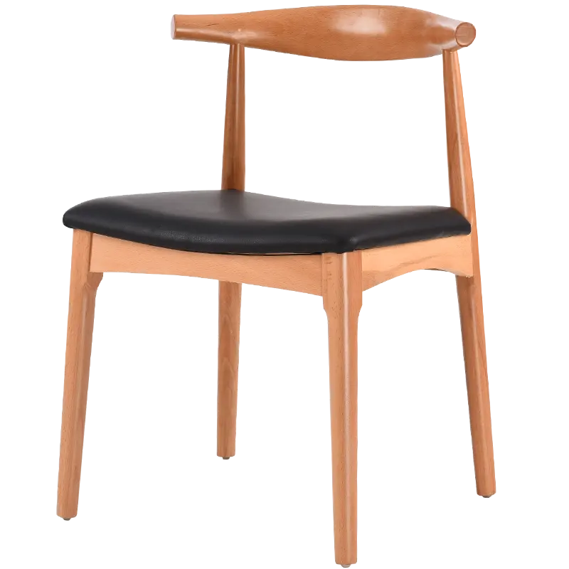 Soggiorno moderno per la casa sedia Casual in pelle sedia da pranzo in legno massello sedia da caffè