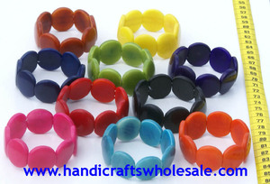 Handcrafted Tagua <b>Beaded</b> <b>Bracelets</b> From Ecuador Colored Jewelry and Crafts in Wood and Stainless Steel for Gifts - Product Image 2