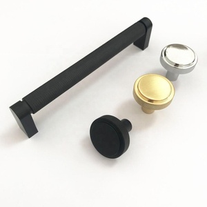 Modern Gold <strong>Silver</strong> Furniture Aluminum <strong>Drawer</strong> Handles Kitchen Cabinet Knurled <strong>Knob</strong> for Wardrobe Dresser Bathroom Living Room Use - Product Image 3