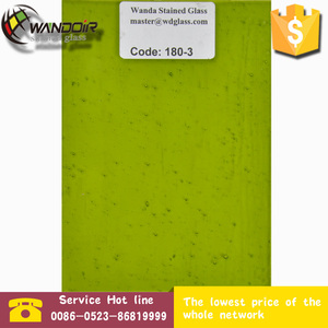 Feuille de vitrail décorative transparente jaune-vert pour l'art mural d'église, à vendre, 180-3 plombée - Product Image 3