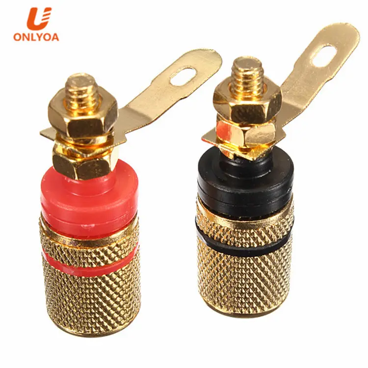 Gold Plating Versterker Luidspreker Terminal Binding Post 4Mm Banaan Jack Connector