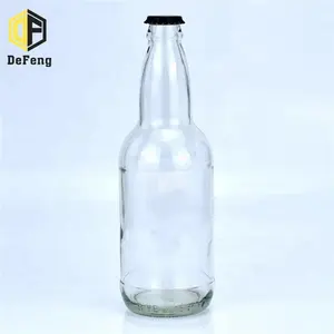 500ml Klarbier Glasflasche Soda Flasche Bier mit benutzer definierten Bierflaschen verschlüssen
