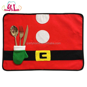 <strong>Christmas</strong> and New Year <strong>Round</strong> <strong>Tablecloth</strong> and Mat Decoration Felt Home Usage Supplies Model Shaped Packaged in Bags - Product Image 1