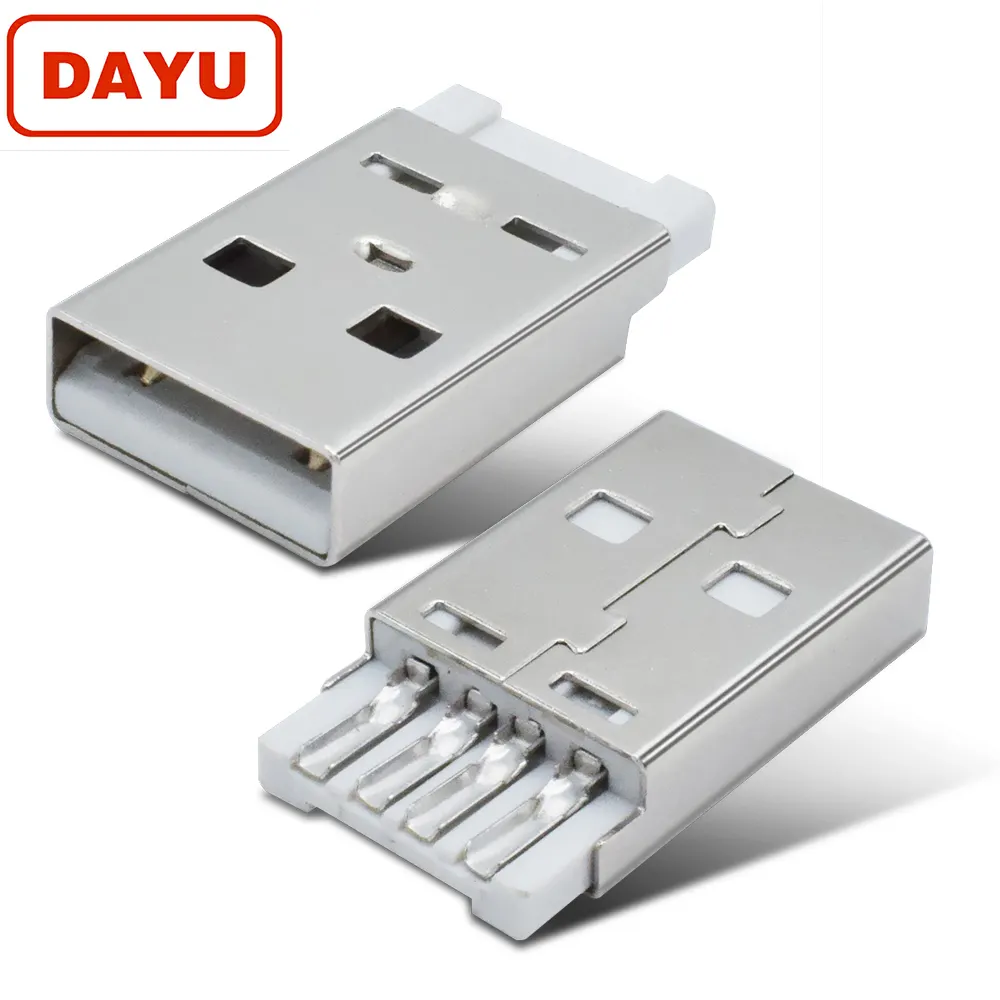 Dayu קצר גוף נחושת הלחמה זכר סוג USB 2.0 4 P מחבר עבור usb נתונים כבל