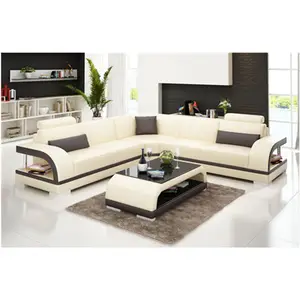 Itália design de sofá em couro moderno forma de l