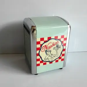 factory metal table tissue napkin dispenser Bar restaurant tin tissue box for bar