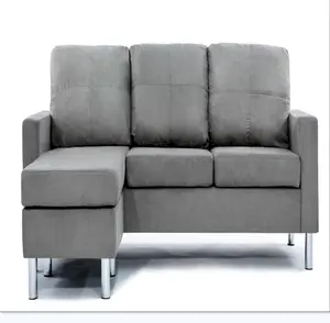 tufty new model corner three-seater grey velvet sofa designs 2015