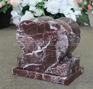 Red Zebra Heart Shape Marble Funeral Urns