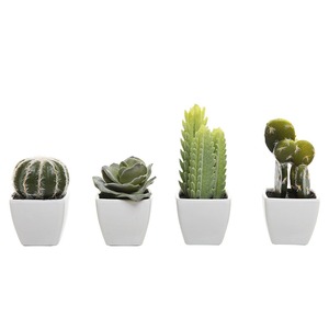 Artificiale <span class=keywords><strong>Mini</strong></span> Succulente e <span class=keywords><strong>Piante</strong></span> di Cactus in Bianco a Forma di Cubo Pentole - Product Image 5
