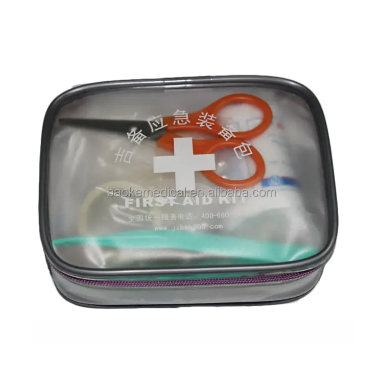 All purpose Mini sized transparent PVC material first aid kit bag