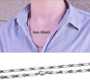 Gioielli moda uomo 3mm 24 pollici ragazzi ragazze argento tono maglia collana catena in acciaio inox - Product Image 3