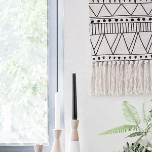 Northern european black wavy design hand knotted tassels gq000071  wall <strong>hanging</strong> <strong>arabic</strong> tapestry boho basket floor mat boho - Product Image 6