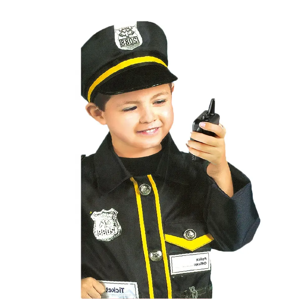 Carnival Career Cop Suit Costume Children Uniform Outfits Halloween Cosplay Party Policeman Costume For Kids