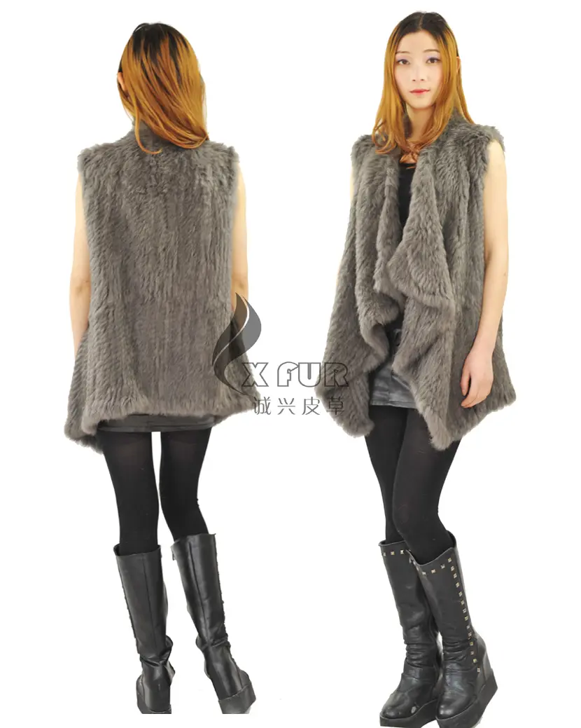 Cx-g-b-202a inverno a maglia della pelliccia del coniglio moda femminile gilet 2013