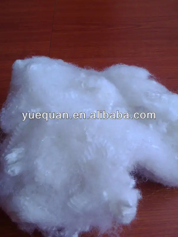 6,7D x 64mm fibre discontinue de polyester blanc creux siliconé comme matériel de remplissage d'oreiller