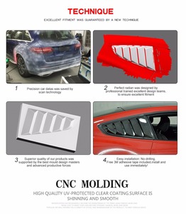 Carbon Fiber Exterior Accessories Rear <strong>Window</strong> <strong>Vents</strong> for Ford Mustang GT Coupe 2-Door 15-17 - Product Image 6
