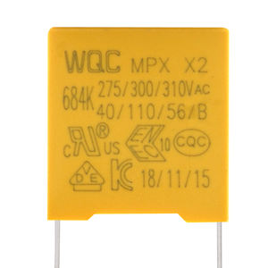 Kit de condensadores de película de poliéster y polipropileno, caja amarilla de seguridad <span class=keywords><strong>X2</strong></span> <span class=keywords><strong>MPX</strong></span> 0,68 uF K 275Vac, AC 684k 250v, 680nF MKP 310v - Product Image 1