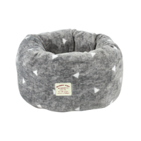 Lit en tissu molletonné pour chien, de forme ronde, en forme de donuts, doux et bon marché, de haute qualité, chaud, bleu, calmant, 1 pièce