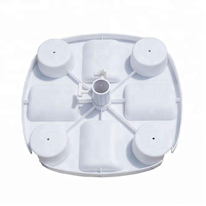 Portatile 17in Diametro heavy duty <span class=keywords><strong>plastica</strong></span> bianca patio ombrellone tavolo con 4 supporti di tazza - Product Image 2