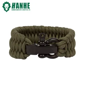 Vòng Đeo Tay Charm Sinh Tồn Ngoài Trời Phổ Biến Mới Vòng Đeo Tay Paracord 550Lb Có Nút Hình Chữ O Sinh Tồn