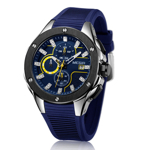 MG 2053 Megir 남성 브랜드 럭셔리 블루 실리콘 크로노 그래프 Megir Montre Marque Megir Marca De Relojes - Product Image 1