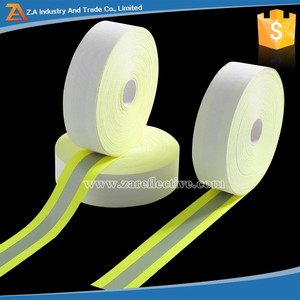 Nastro riflettente per vigile del fuoco fluorescente giallo e grigio stripe tape utilizzato su alto tessuto riflettente gilet di sicurezza - Product Image 5