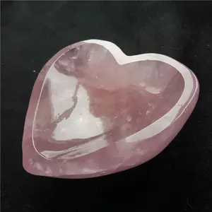 BOWL Rose Quartz Heart Shape Bowl Custom Size for you Natural Crystal Stone Bowls For Wholesale