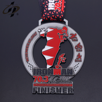 Plaques et tasses en alliage de zinc unisexes, maillot de beauté personnalisé, en argent antique, triathlon, sport, chance, fer